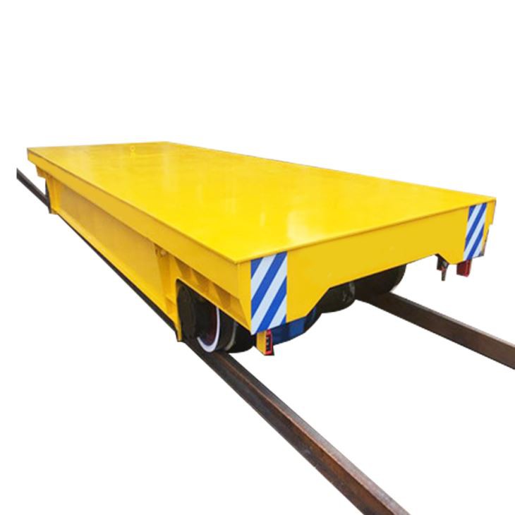 Rail guided transfer equipment for workshop material positioning